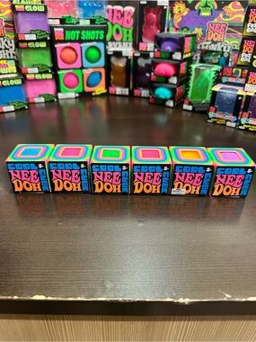 NEE DOH Cool Cube Fidget Toy - Assorted Bright Colors - pick one! Mini!